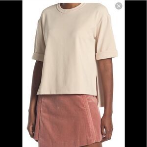 CLUB MONACO
Side Slit Top With Hi-Lo Hem- Beige